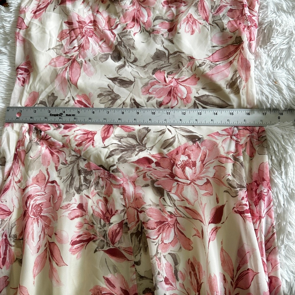 Signature Robbie Bee Midi Dress Floral Chiffon Whimsical Fairy Wedding Size 8 - Picture 16 of 16